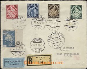 64748 - 1937 R+Let-dopis do ČSR, vyfr. leteckou zn. Mi.601 + komple