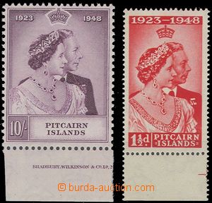 64769 - 1949 Mi.13-14 Silver Jubilee, stamps with lower margin, mint