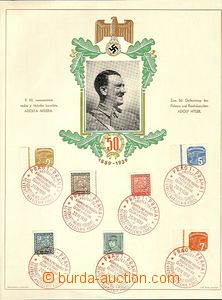 64836 - 1939 pamětní list k narozeninám A.Hitlera s podobiznou se