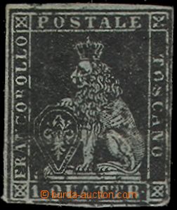 64856 - 1851 Mi.1x Lion, inexact margins, light fold, on reverse not