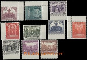 65265 - 1931 Mi.582-91 Postal Congress, marginal pieces, hinged, c.v