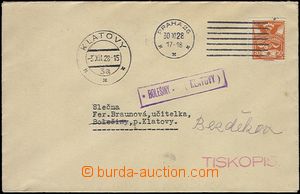 65332 - 1928 letter with franked. 20h as printed matter, postal agen