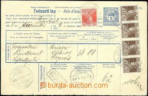 65342 - 1918 Hungarian passport order telegraph with imprinted value