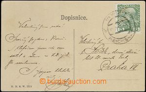 65343 - 191? pohlednice vyfr. zn. 5h FJI s perfinem SLOVO (Maxa S35)