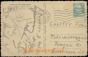 65356 - 1948 SPORTSMEN  postcard from Paris sent 8.11.48,  signature