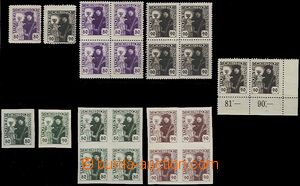 65376 -  Pof.162-163, selection of basic stamp. as blk-of-4, 10 pcs 