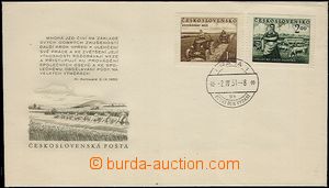 65383 - 1951 FDC with stamps Pof.583-4 Agricultural Work, postmark o