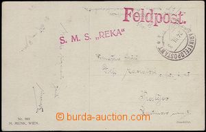 65431 - 1918 S.M.S. REKA, pohlednice s červeným řádkovým razít