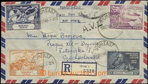 65474 - 1949 Reg and airmail letter (FDC) to Czechoslovakia with Mi.
