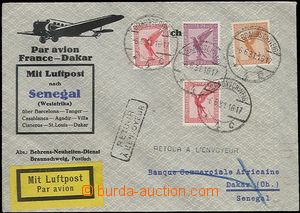 65475 - 1931 letecký dopis přepravený na lince France–Dakar (Se