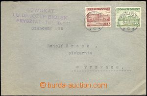 65597 - 1939 commercial letter from occupied Fryštát, with Mi.316,