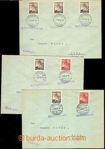 65604 - 1940 sestava 3ks dopisů s DR Přerov 2/ 8.VII.40 a provizor