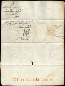 65976 - 1641 folded letter, paper seal, torn hole (1cm)