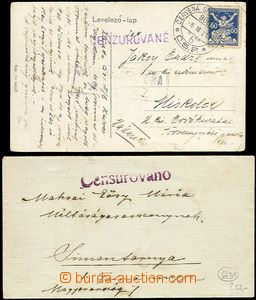 66015 - 1921-22 comp. 2 pcs of letters with Pof.157, railway pmk 906