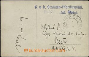 66058 - 1917? K.u.K.. Stabiles-Pferdespital Motol, postcard with pho