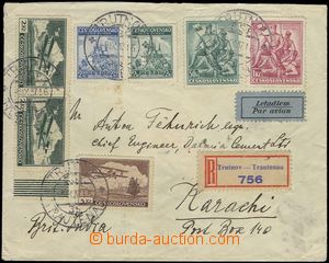 66213 - 1937 R+Let. dopis do Pakistánu, vyfr. zn. Pof.L9 2x, L12, 3