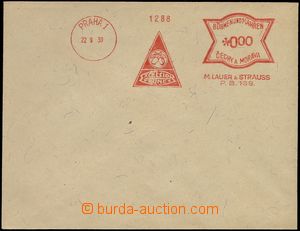 66264 - 1939 bianco envelope with meter stmp PRAGUE 1/ Excelsior Pru