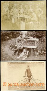 66432 - 1915-26 sestava 6ks pohlednic, voják s bicyklem, se psem, s