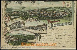 67157 - 1903 Jistebnice - litografická koláž, pošta, pivovar; DA