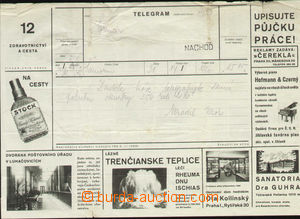 67223 - 1933 advertising telegram Čerekla  No.12 (printed matter 76