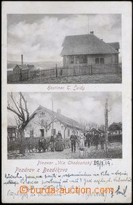 67314 - 1919 BEZDĚKOV - 2-views, pub, brewery, people; long address