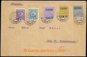 67350 - 1918 airmail letter to Prague with Mi.185, 189, 225-227, CDS