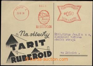 67355 - 1939 firemní lístek s přítiskem a OVS RUBEROID, 1-jazyč