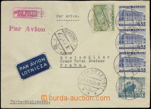 67361 - 1936 airmail letter with Mi.302, 303, 309 3x, CDS Warsaw 3.I