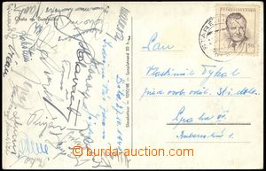 67406 - 1949 SPORTSMEN / FOOTBALL  postcard with signatures Czechosl