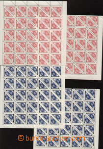 67556 - 1939 Pof.DR1-2, Doruční, DR1 50h modrá 2x levá 50ks čá
