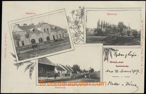 67665 - 1910 Lužice (Luschitz) - 3-views, pub, railway-station, vil