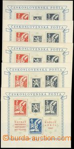 67971 - 1945 Pof.A360/362, Kosice MS, comp. 5 pcs of with various pr