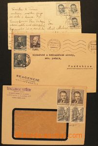 67994 - 1953 comp. 3 pcs of entires, letter, postcard and printed ma