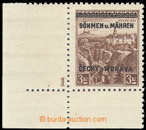 68281 - 1939 Pof.16, corner piece with Pl 1, wide margin, mint never