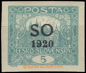 68282 -  Pof.SO3, 5h blue-green imperforated, hint, without certific