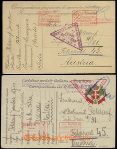 68332 - 1916 comp. 2 pcs of cards from same sender sent from Italy, 