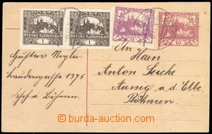 68568 - 1919 CDV10 Hradčany, uprated by. for postal rate II stamps 