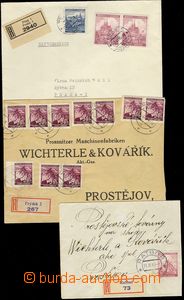 68791 - 1940 3 pcs of R letters, 1x response envelope franked with. 