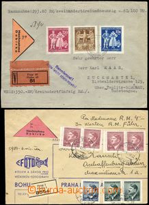 68853 - 1943-44 2ks dobírkových dopisů, z toho 1x jako cenné psa