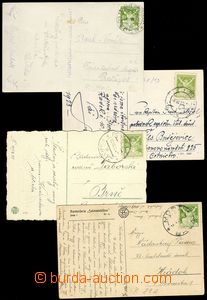 68939 - 1922-24 sestava 4ks pohlednic vyfrankovaných zn. OR 50h zel