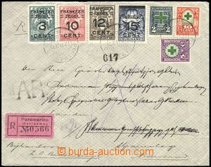69043 - 1927 R-dopis do Holandska, vyfr. zn. Mi.132-35 a 2+5+10c zel