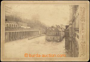 69116 - 1895 dobová fotografie Karlovy Vary při povodni 24.2.1895,