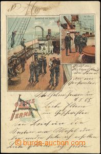 69122 - 1905 NOTEPAPERS  decorated used letter paper German marine, 