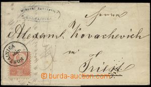 69192 - 1872 skládaný dopis vyfr. zn. I.emise 5Kr, Mi.10, luxusní