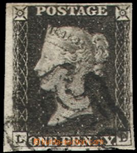 70399 - 1840 Mi.1c, letters L-D, nice margins, nice black postmark, 