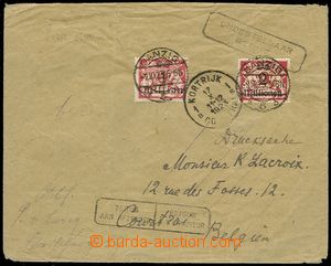 71508 - 1923 dopis zaslán jako tiskopis do Belgie, frankován infla