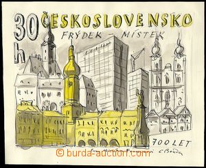 71854 - 1965 BOUDA Cyril, design stamp. Pof.1419, pencil and aquarel