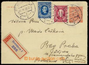 71863 - 1939 Czechosl. letter-card CZL2, without margins, sent as Re