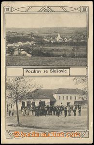 72339 - 1916 SLUŠOVICE -  B/W 2-view, i.a. pub, used, sent by FP, b
