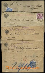 72398 - 1909-16 comp. 4 pcs of franked money letters, 3x German - Cz